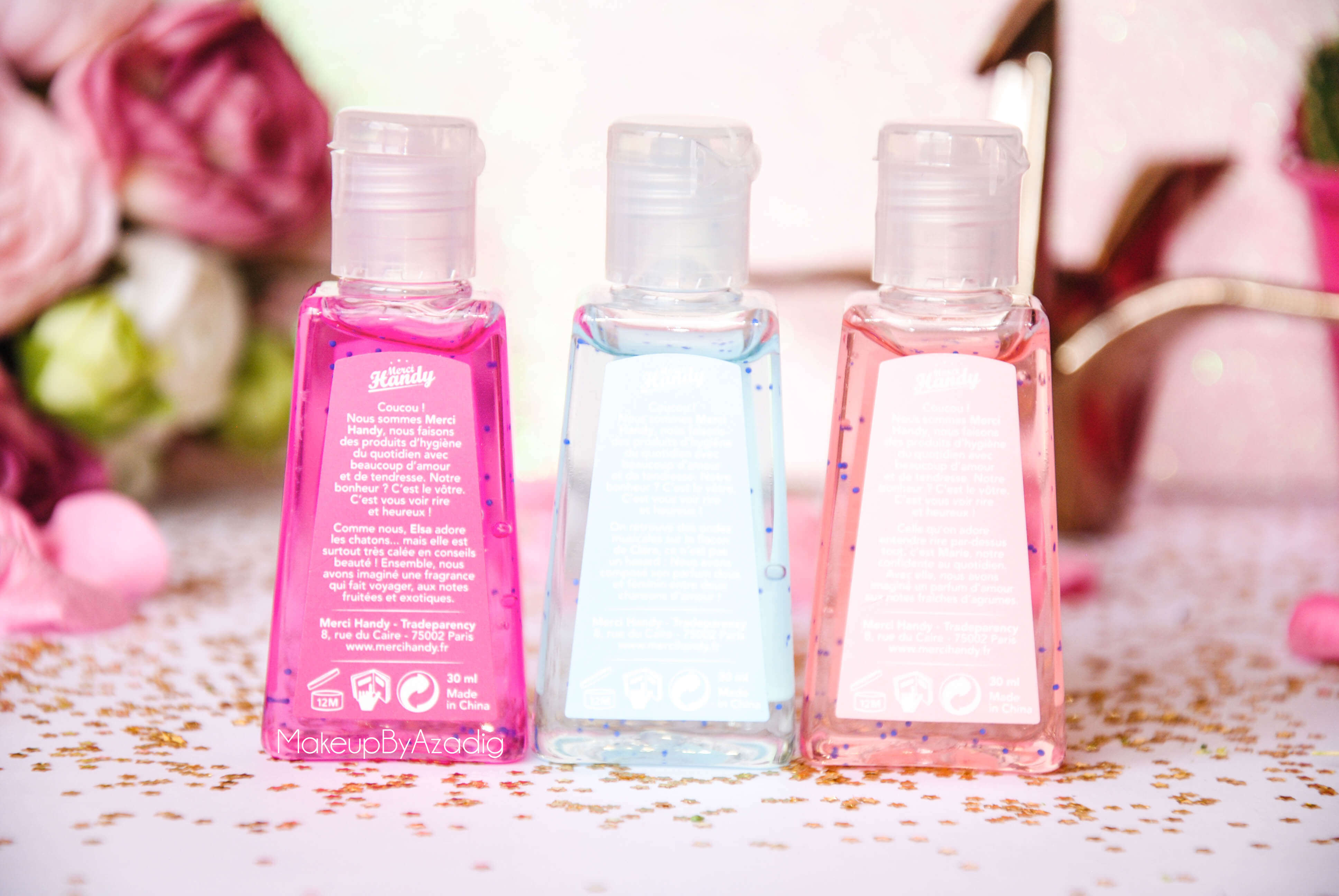 makeupbyazadig - merci handy et rose carpet - enjoyphoenix-clarachannel-elsamakeup-gels antibacteriens - youtubeuses-dos