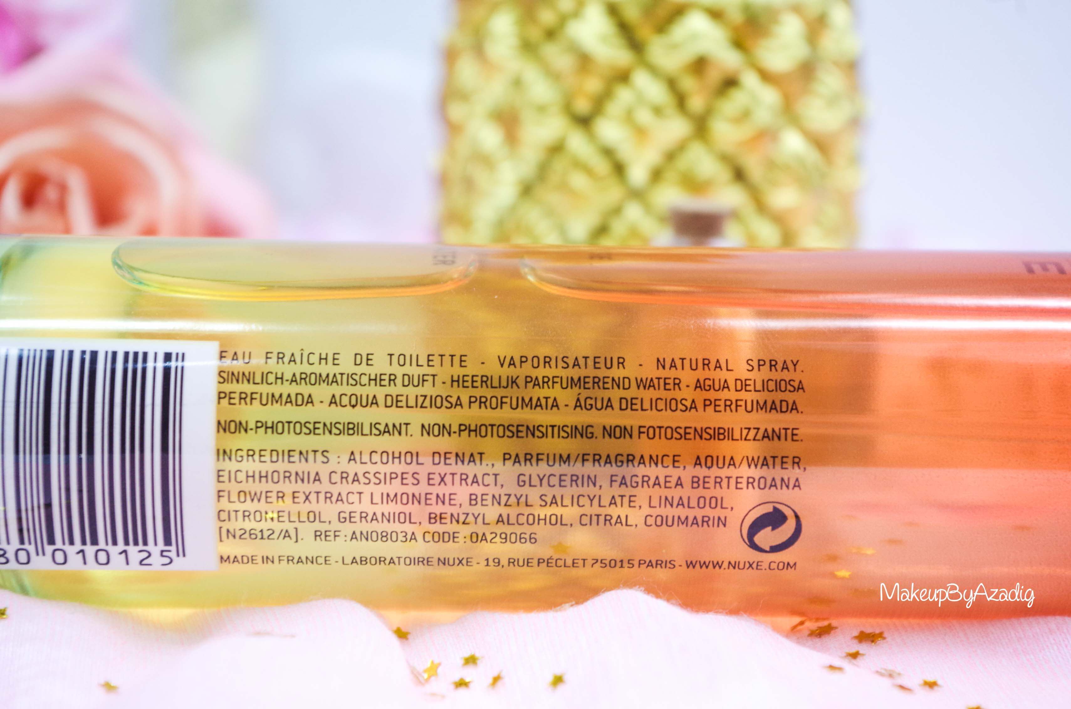 revue-review-eau-delicieuse-parfumante-nuxe-sun-paris-blog-makeupbyazadig-monoi-soleil-parapharmacie-ingredients