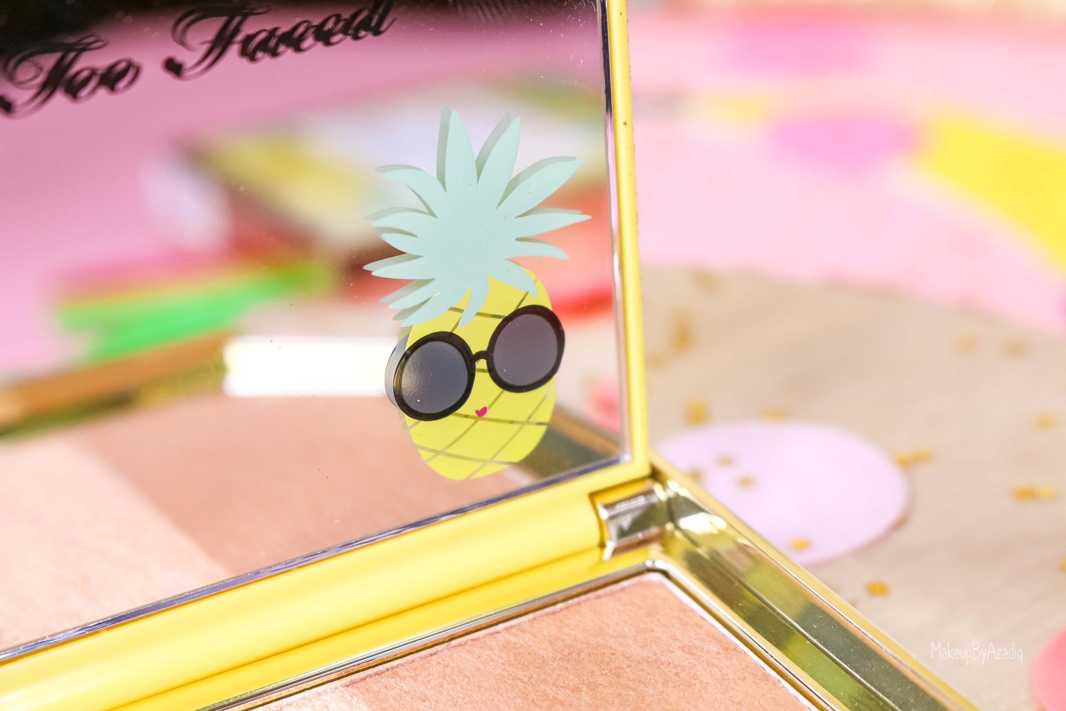 revue-collection-tutti-frutti-too-faced-bronzeur-highlighter-pineapple-paradise-sun-sephora-france-makeupbyazadig-swatch-avis-prix-ananas-cute